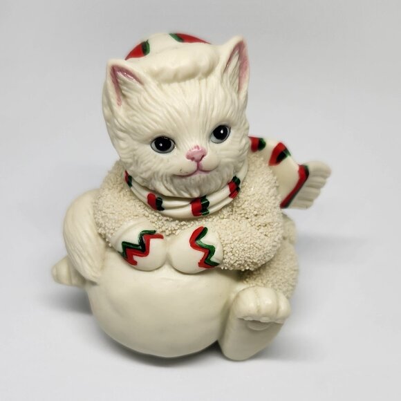 Lefton Kitty Snowflake Bisque Cats Christmas Decor Set of 3 Vintage Christmas - Picture 4 of 5